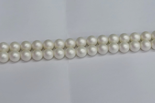 CSB1603 15.5 inches 10mm round matte shell pearl beads wholesale