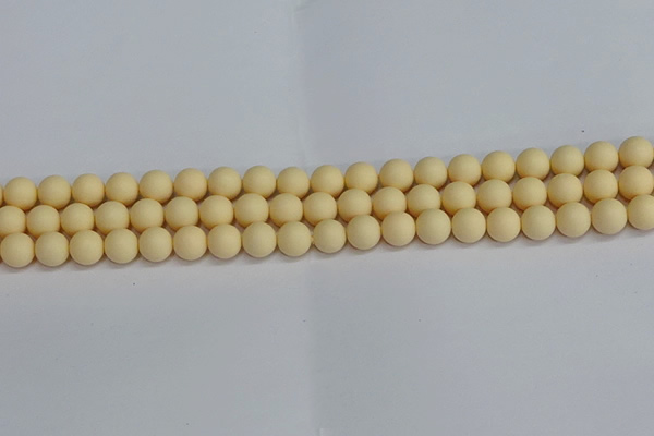 CSB1611 15.5 inches 6mm round matte shell pearl beads wholesale