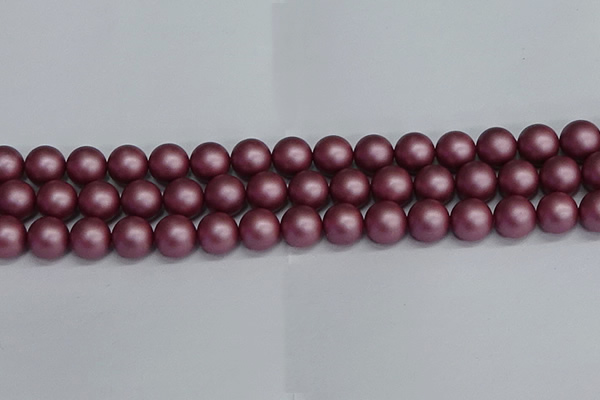 CSB1643 15.5 inches 10mm round matte shell pearl beads wholesale