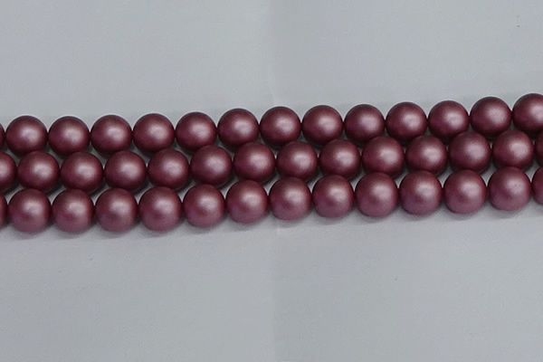 CSB1645 15.5 inches 14mm round matte shell pearl beads wholesale