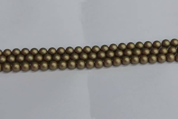 CSB1671 15.5 inches 6mm round matte shell pearl beads wholesale