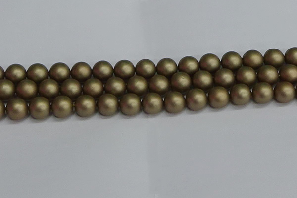 CSB1674 15.5 inches 12mm round matte shell pearl beads wholesale