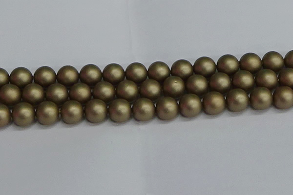 CSB1675 15.5 inches 14mm round matte shell pearl beads wholesale