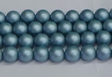CSB1710 15.5 inches 4mm round matte shell pearl beads wholesale