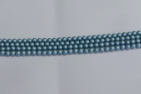 CSB1710 15.5 inches 4mm round matte shell pearl beads wholesale