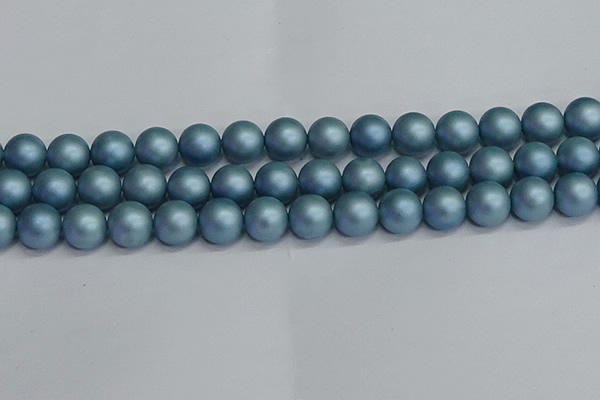 CSB1715 15.5 inches 14mm round matte shell pearl beads wholesale