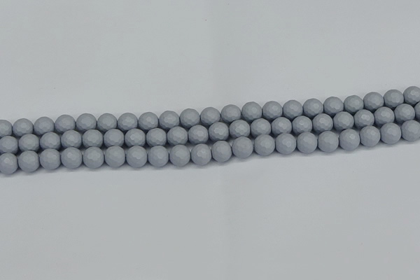 CSB1931 15.5 inches 6mm faceted round matte shell pearl beads