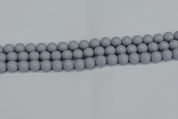 CSB1933 15.5 inches 10mm faceted round matte shell pearl beads
