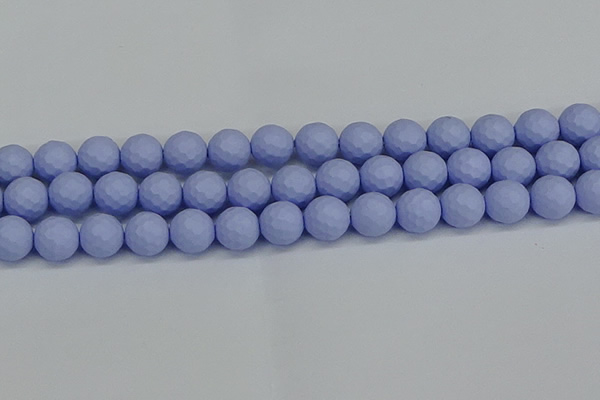 CSB1963 15.5 inches 10mm faceted round matte shell pearl beads