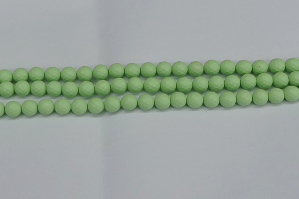 CSB1991 15.5 inches 6mm faceted round matte shell pearl beads