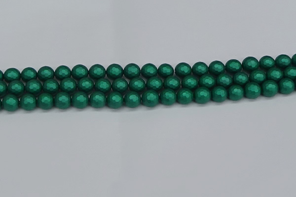 CSB2001 15.5 inches 6mm faceted round matte shell pearl beads