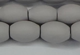CSB2105 15.5 inches 10*14mm rice matte shell pearl beads