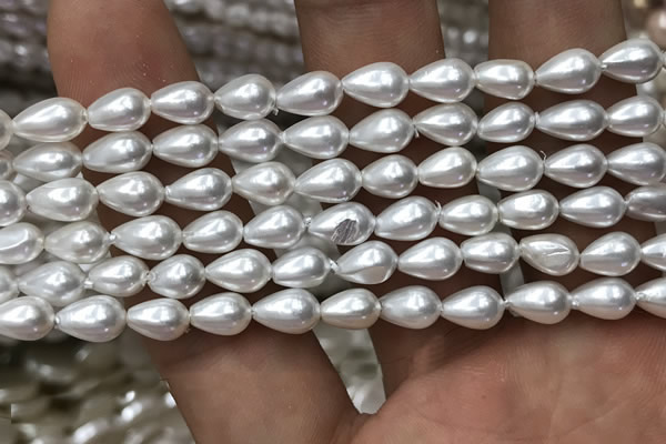 CSB2125 15.5 inches 6*9mm teardrop shell pearl beads wholesale
