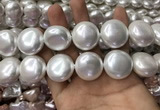 CSB2131 15.5 inches 25mm flat round shell pearl beads wholesale