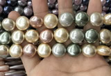 CSB2152 15.5 inches 16mm flat round mixed shell pearl beads