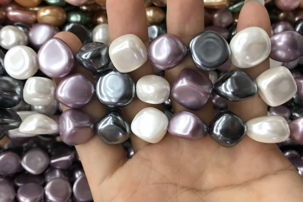 CSB2157 15.5 inches 14*14mm - 15*15mm baroque mixed shell pearl beads