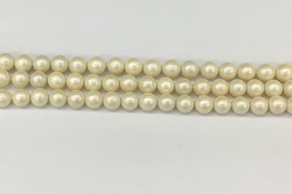 CSB2211 15.5 inches 6mm round wrinkled shell pearl beads wholesale