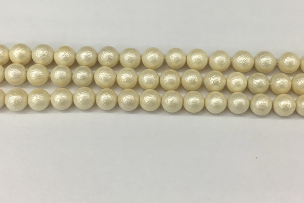 CSB2212 15.5 inches 8mm round wrinkled shell pearl beads wholesale