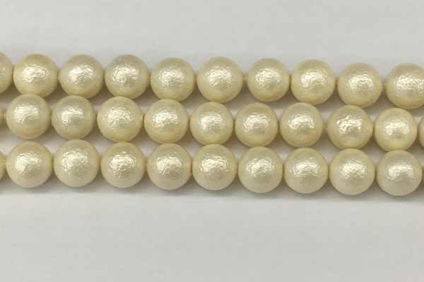 CSB2215 15.5 inches 14mm round wrinkled shell pearl beads wholesale