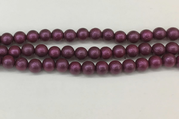 CSB2253 15.5 inches 10mm round wrinkled shell pearl beads wholesale