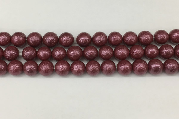 CSB2263 15.5 inches 10mm round wrinkled shell pearl beads wholesale