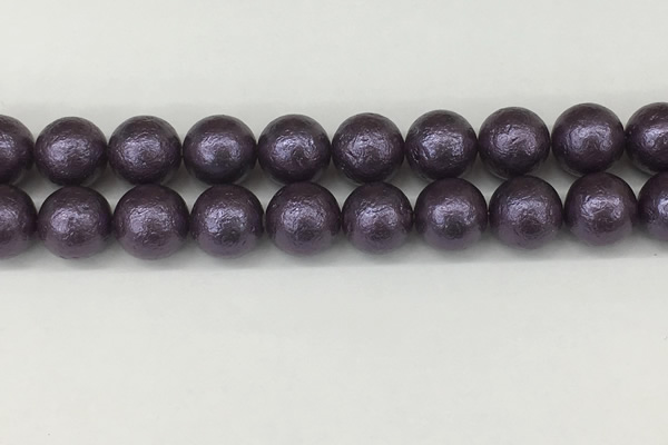 CSB2276 15.5 inches 16mm round wrinkled shell pearl beads wholesale