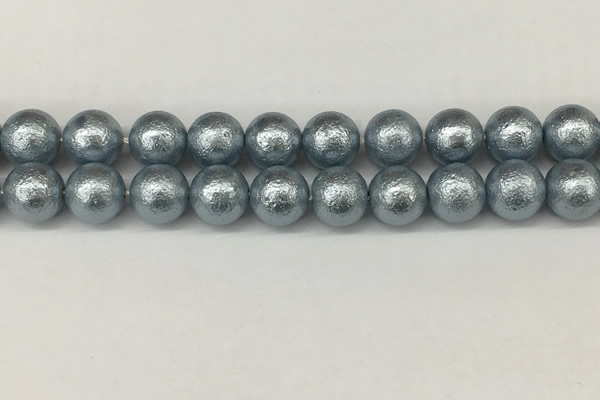 CSB2285 15.5 inches 14mm round wrinkled shell pearl beads wholesale