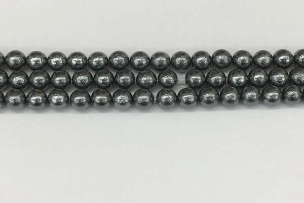 CSB2291 15.5 inches 6mm round wrinkled shell pearl beads wholesale