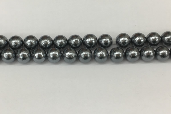 CSB2293 15.5 inches 10mm round wrinkled shell pearl beads wholesale