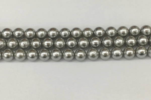 CSB2302 15.5 inches 8mm round wrinkled shell pearl beads wholesale