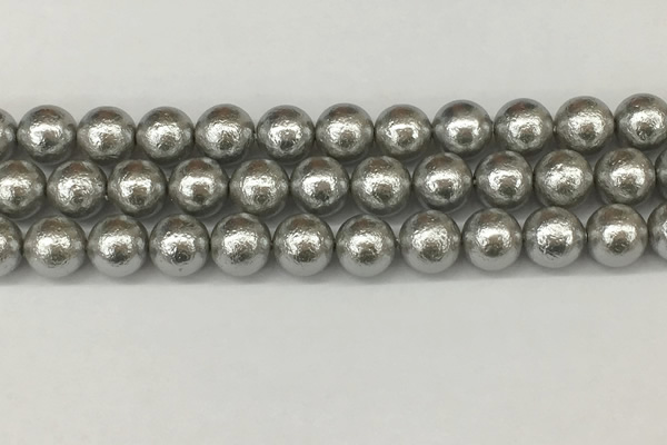 CSB2304 15.5 inches 12mm round wrinkled shell pearl beads wholesale