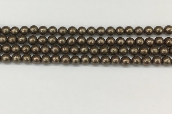 CSB2310 15.5 inches 4mm round wrinkled shell pearl beads wholesale