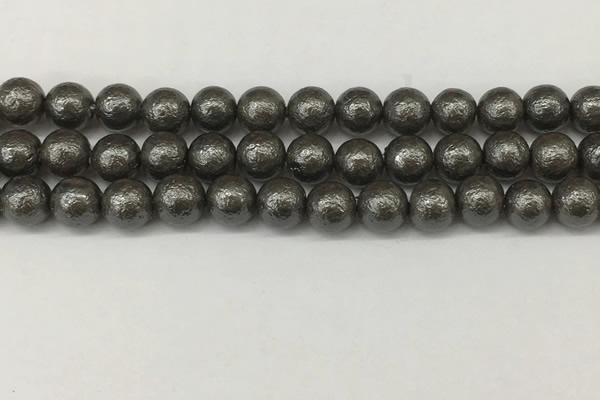 CSB2323 15.5 inches 10mm round wrinkled shell pearl beads wholesale