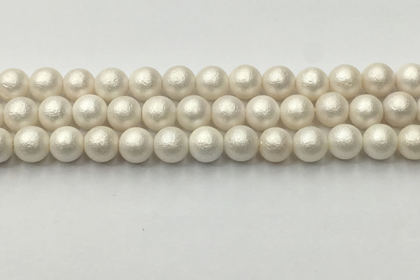 CSB2362 15.5 inches 8mm round matte wrinkled shell pearl beads