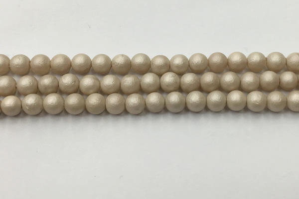 CSB2371 15.5 inches 6mm round matte wrinkled shell pearl beads