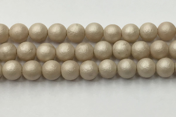 CSB2376 15.5 inches 16mm round matte wrinkled shell pearl beads