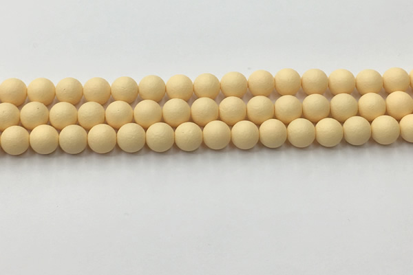 CSB2381 15.5 inches 6mm round matte wrinkled shell pearl beads