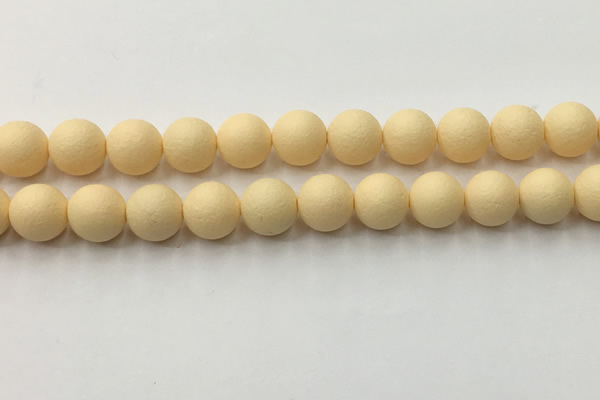 CSB2384 15.5 inches 12mm round matte wrinkled shell pearl beads