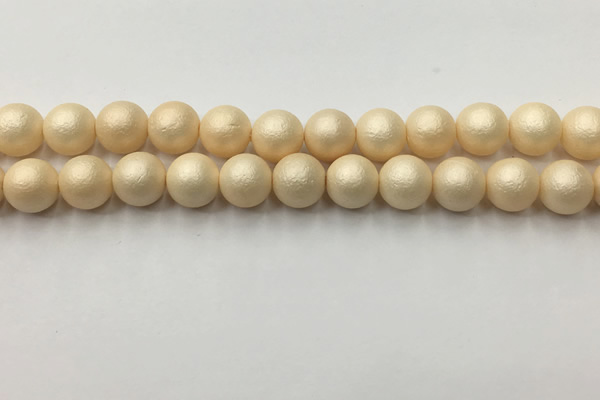 CSB2394 15.5 inches 12mm round matte wrinkled shell pearl beads