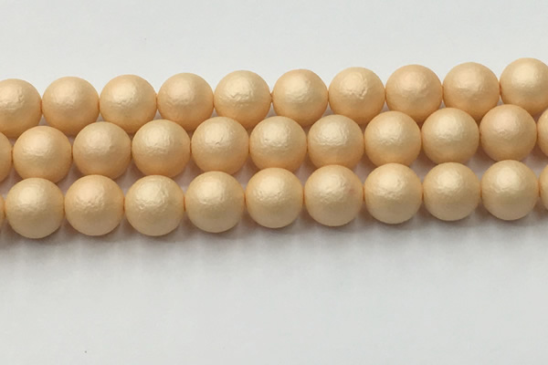 CSB2405 15.5 inches 14mm round matte wrinkled shell pearl beads