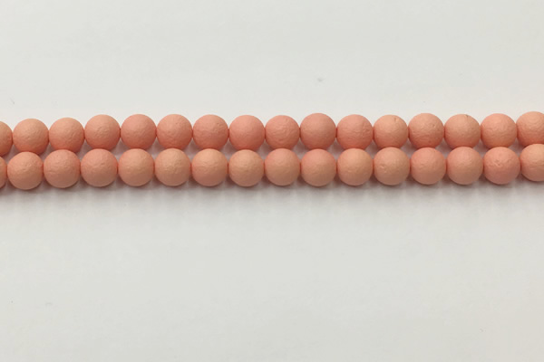 CSB2421 15.5 inches 6mm round matte wrinkled shell pearl beads