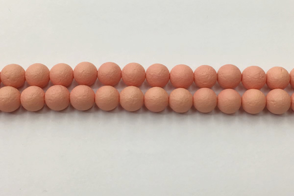 CSB2423 15.5 inches 10mm round matte wrinkled shell pearl beads
