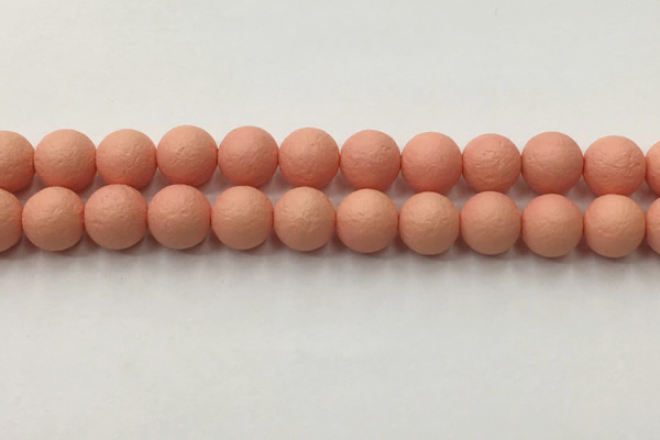CSB2424 15.5 inches 12mm round matte wrinkled shell pearl beads