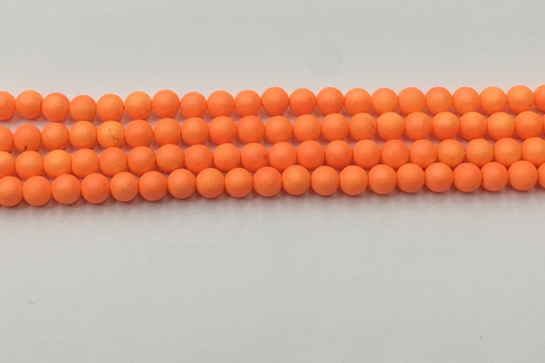 CSB2430 15.5 inches 4mm round matte wrinkled shell pearl beads