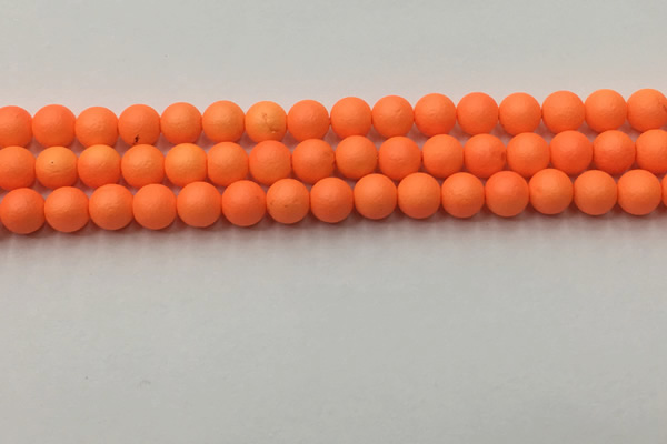 CSB2431 15.5 inches 6mm round matte wrinkled shell pearl beads