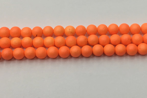 CSB2432 15.5 inches 8mm round matte wrinkled shell pearl beads