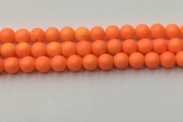 CSB2433 15.5 inches 10mm round matte wrinkled shell pearl beads