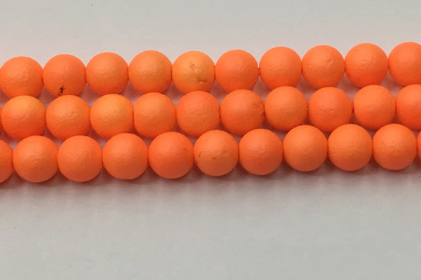 CSB2436 15.5 inches 16mm round matte wrinkled shell pearl beads