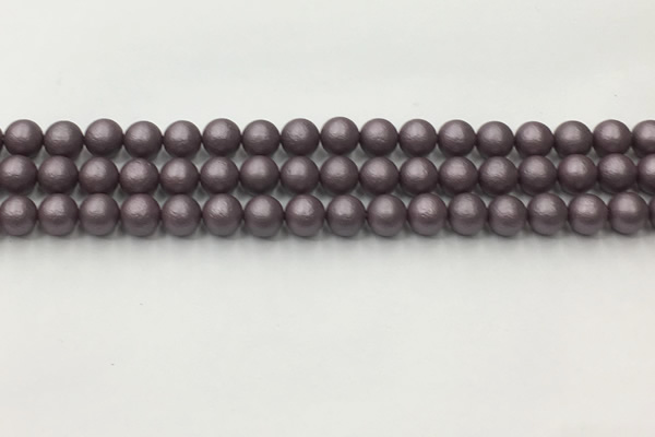 CSB2440 15.5 inches 4mm round matte wrinkled shell pearl beads