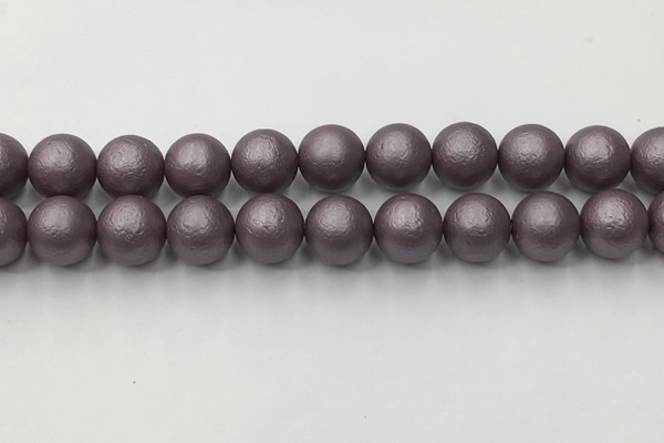 CSB2446 15.5 inches 16mm round matte wrinkled shell pearl beads